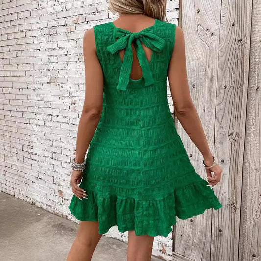Summer Sleeveless Ruffle Mini Dress Casual Loose Fit Great For All Occasions.  S-xxL
