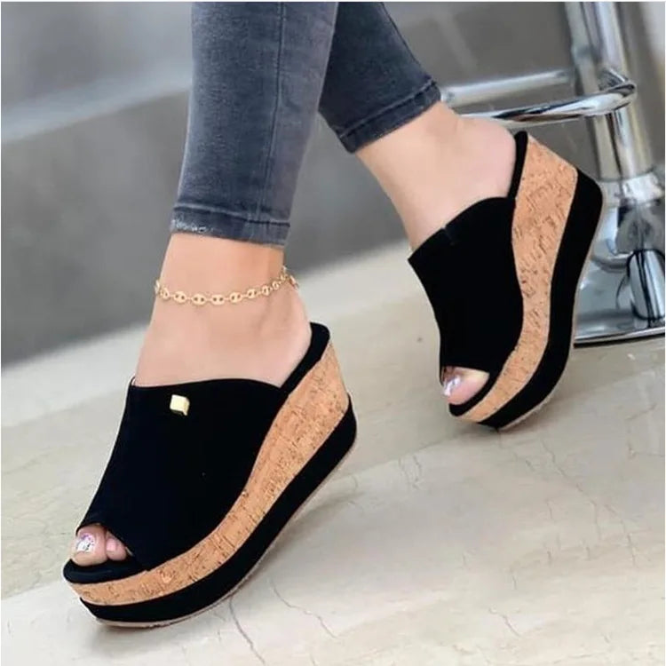 Wedge Quality Slip-On Summer Peep Toe Sandals Fashion Platform Casual Comfortable Shoe