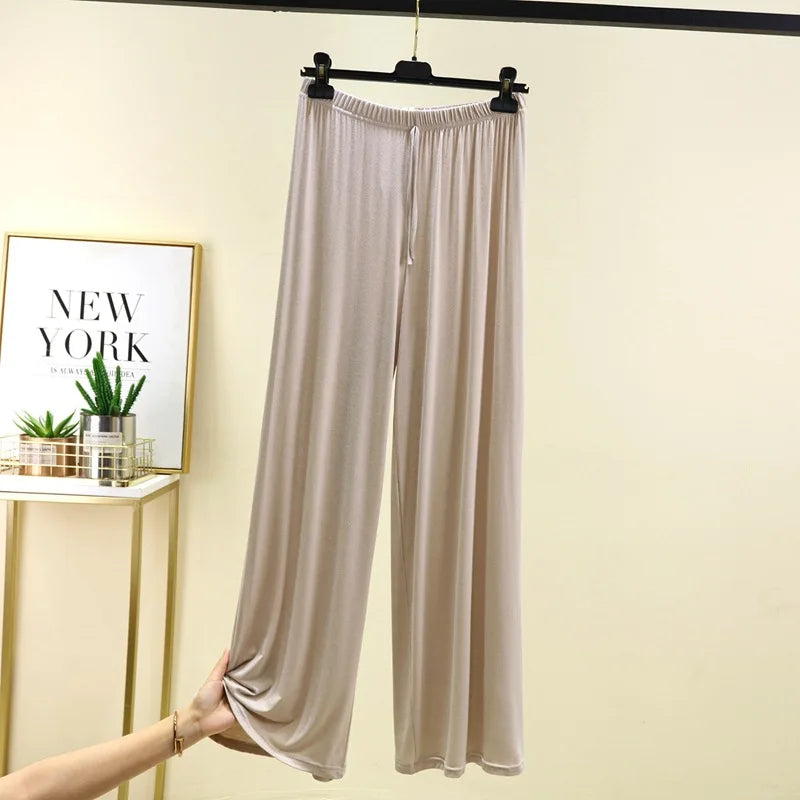 Plus size L to 6XL Women's wide leg pants high waist Loose Long solid colour Casual Pants