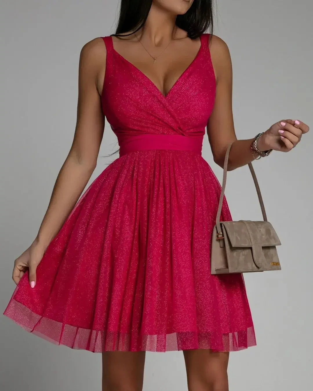 Beautiful Dress Women Sexy Mesh Hanging Neck Fairy Backless Mini Dress for Women.  S-XL