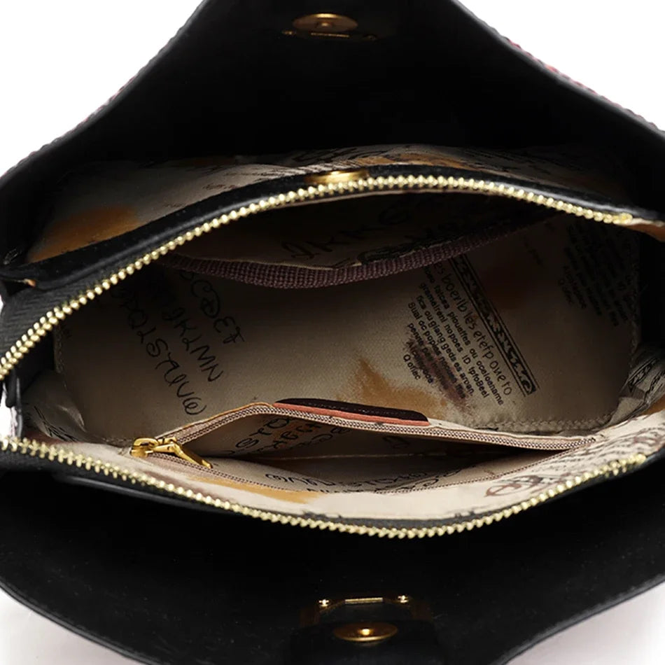Flower Print Women Designer High Quality Cross-body Messenger Purse /Handbag