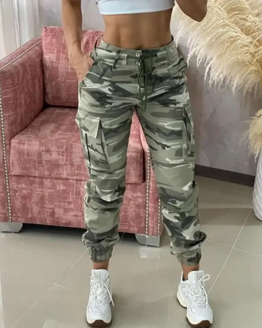 Drawstring Pocket Design Comfortable Cargo Pants.  S-XL