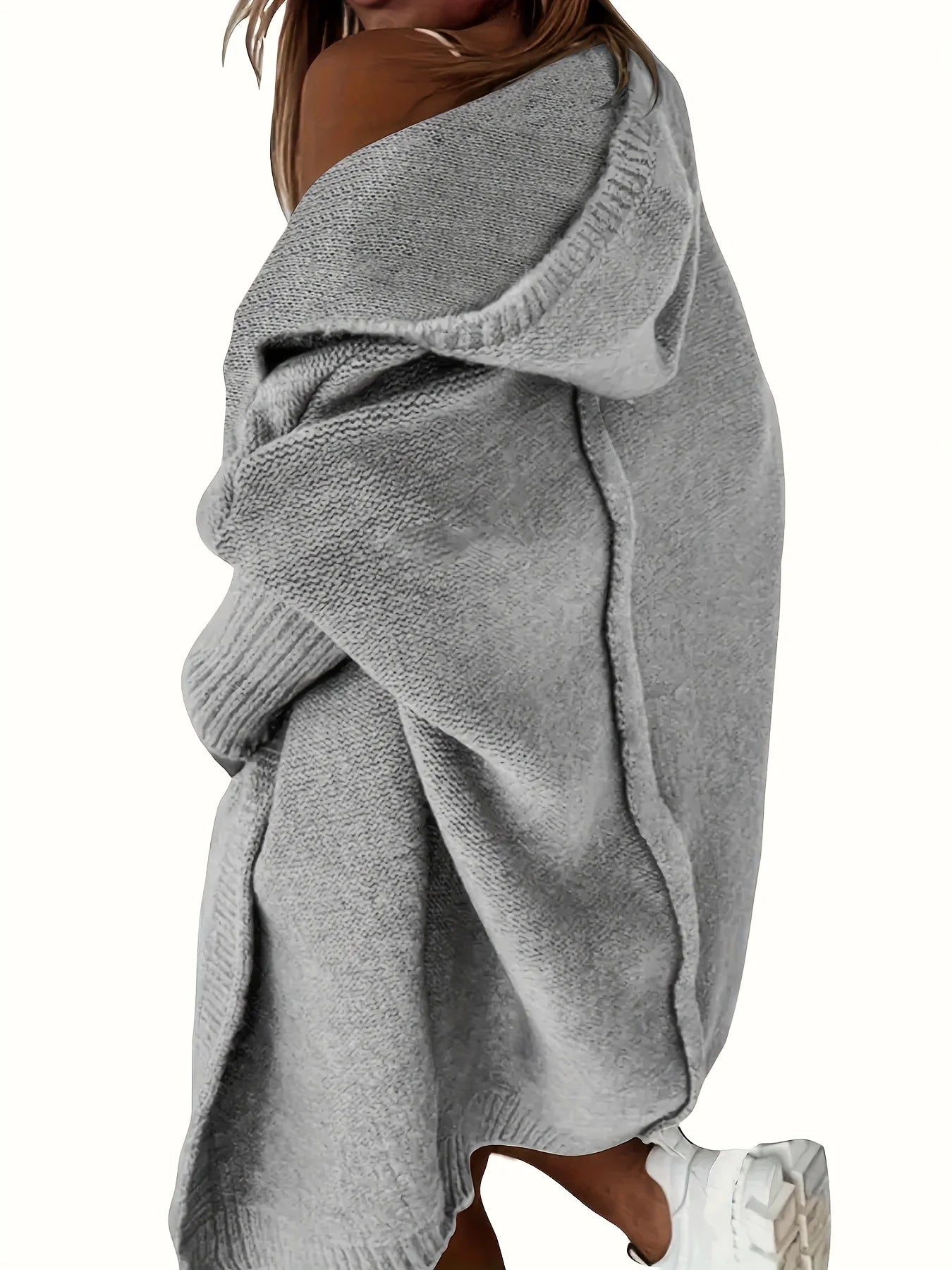 Plus size pure color warm cardigan