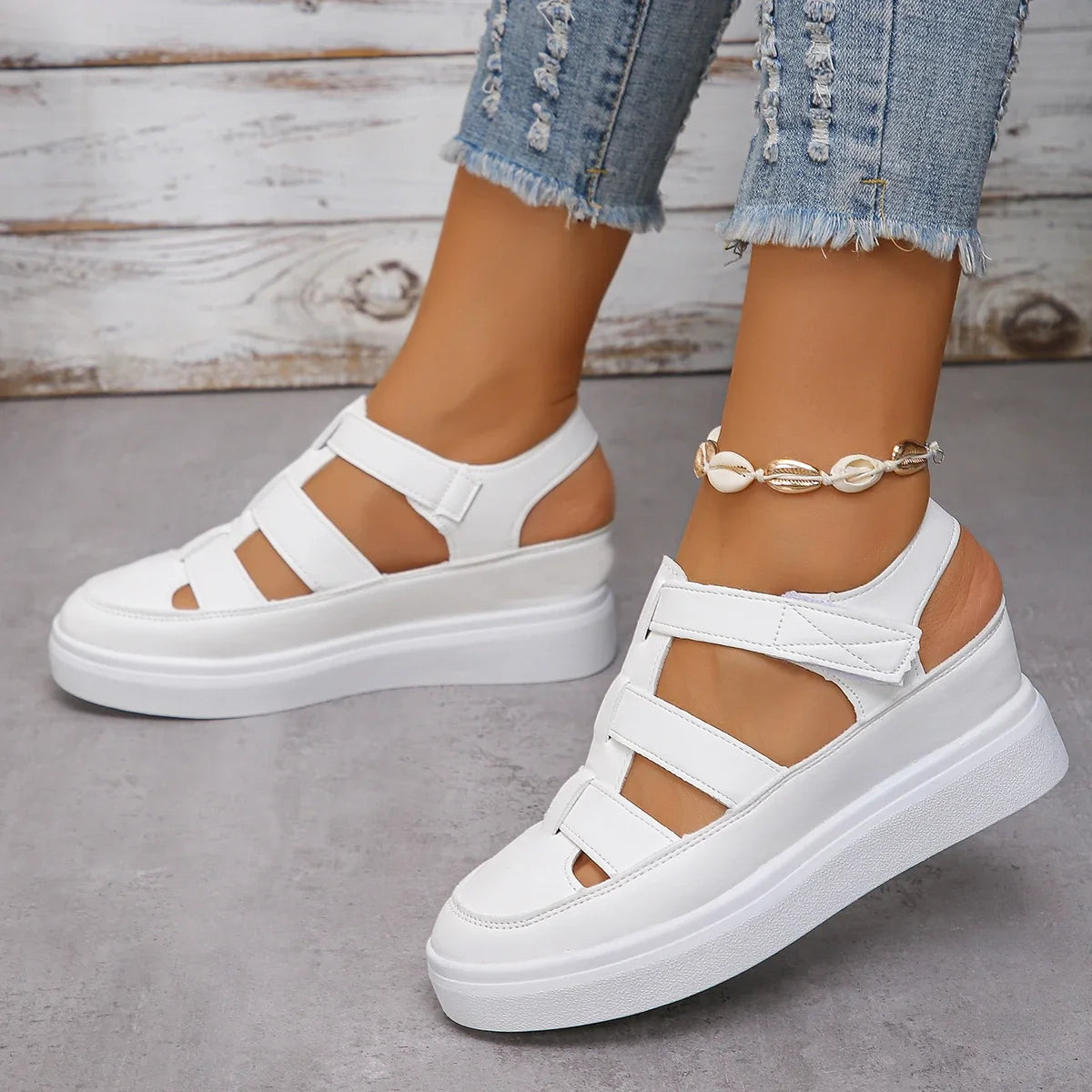 Summer 2025 New Wedge Heel  Summer Shoe/Sandals Thick Sole For Comfort