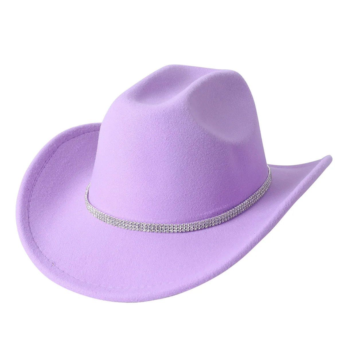Fashion Rhinestone Cowboy Hat for Women  Shape able Wide Brim - Felt Western Cowgirl Hats