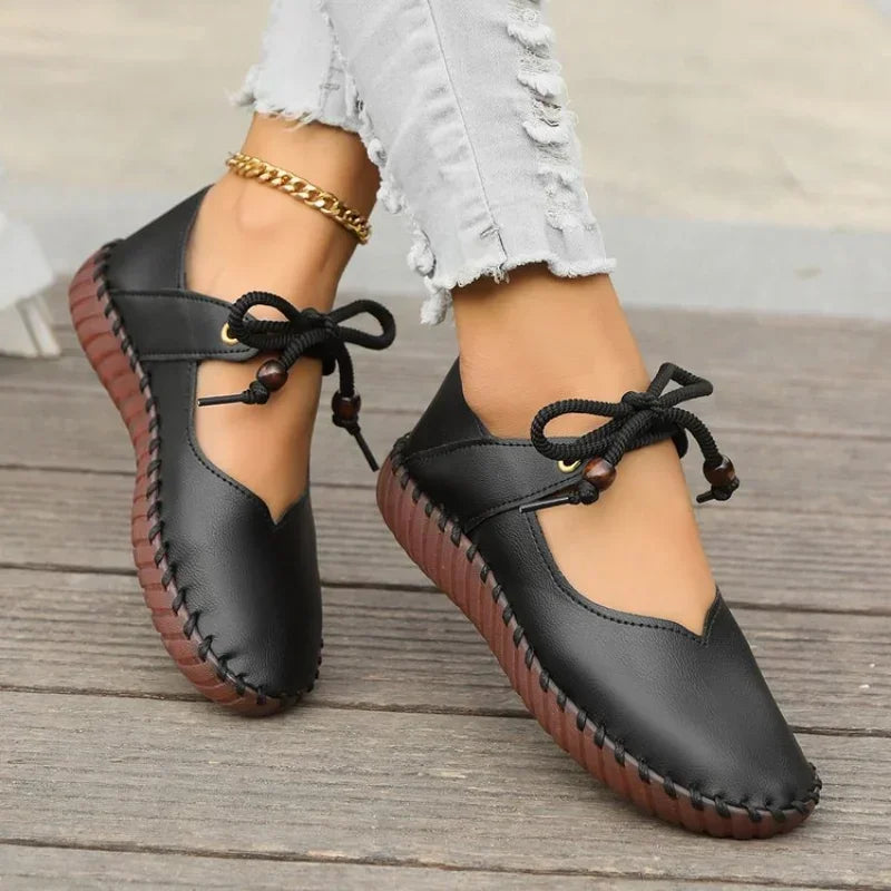 Women Casual Flats Fashion Lace Up Shoes