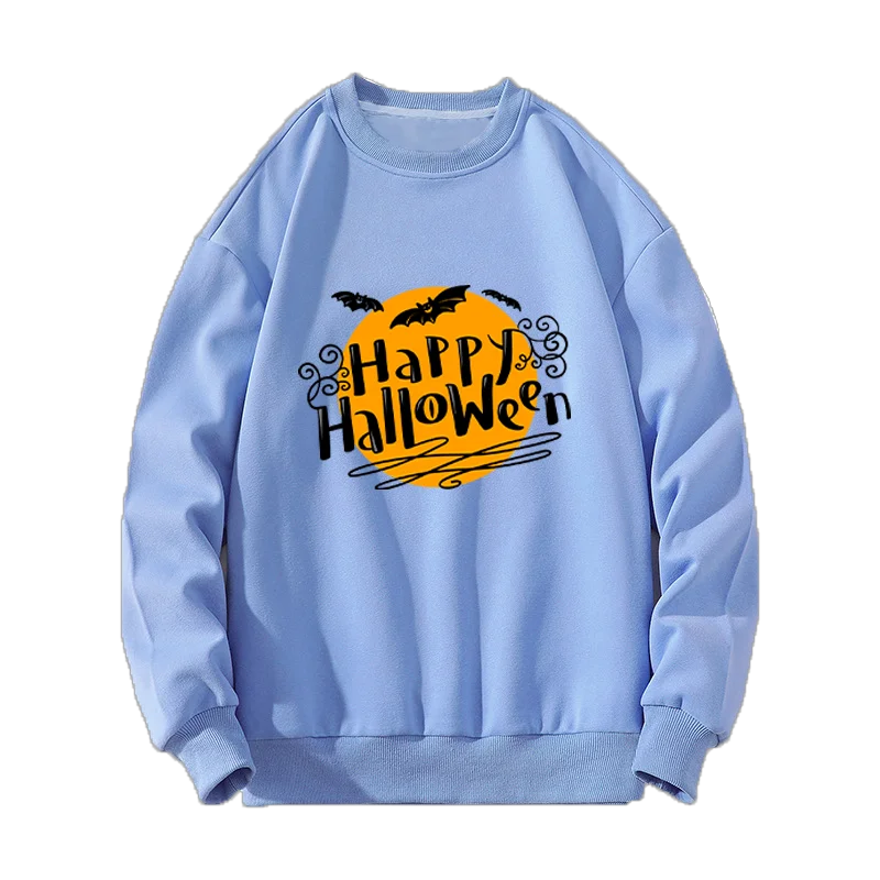 Fashion Halloween Pattern Print Crew Cute Long Sleeve Sweatshirt.  S-5X