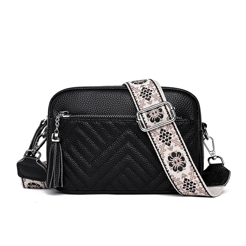 Quality Solid Tassel Genuine Leather Luxury Solid Cowhide Bag