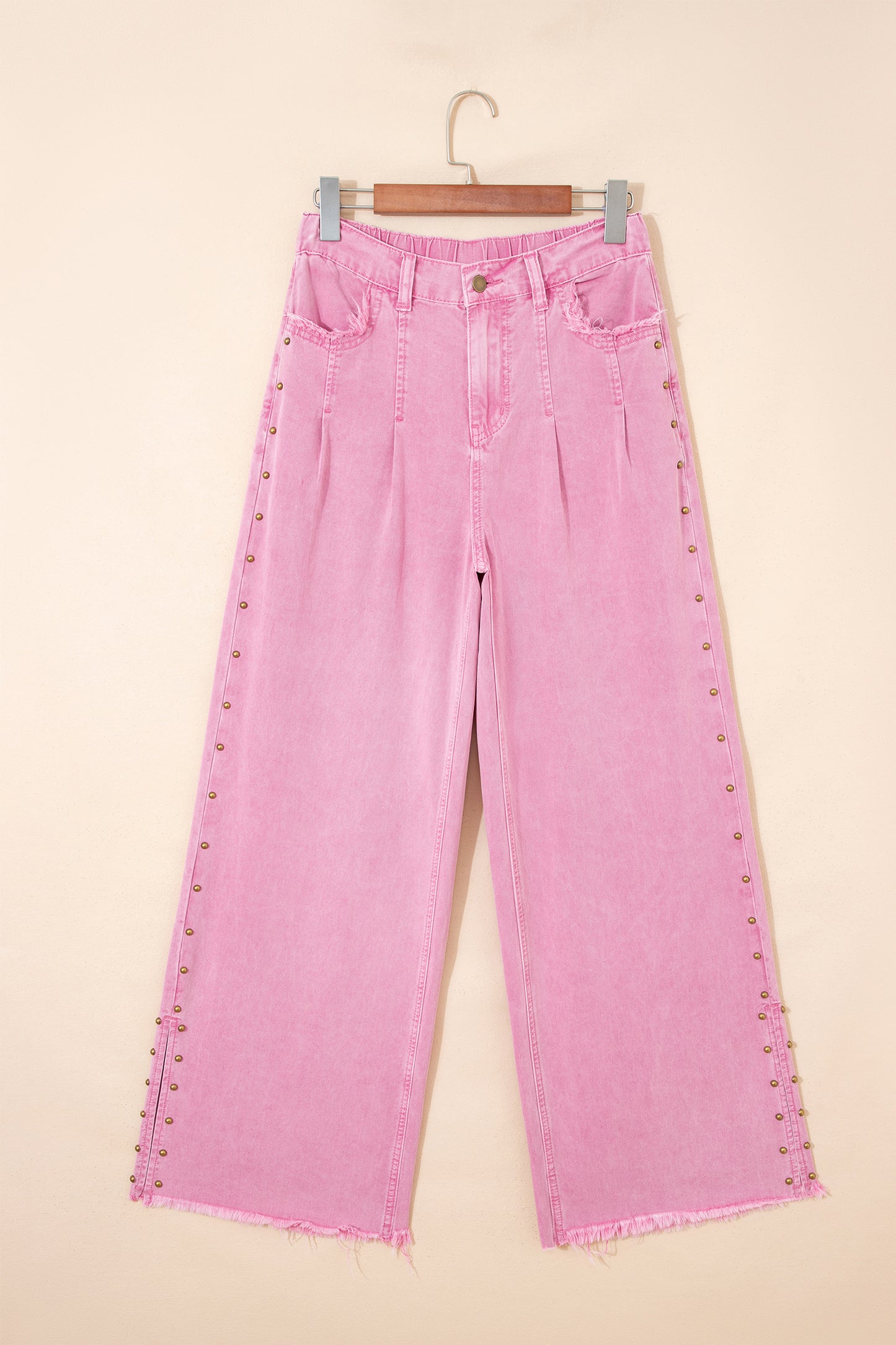 Pink Wide Leg Jeans Women Size 4–16