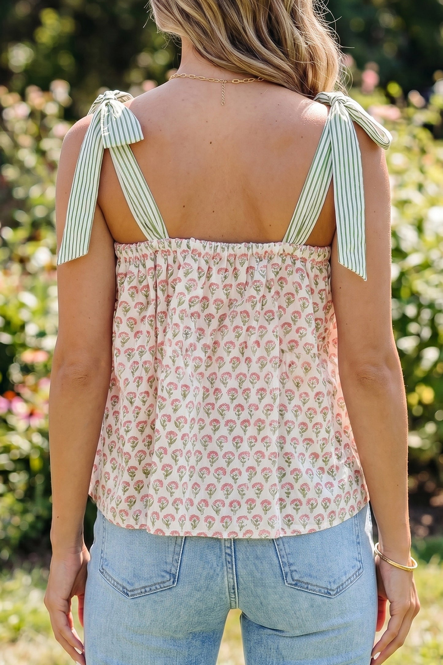 Womens Floral Babydoll Tank Top S–XL