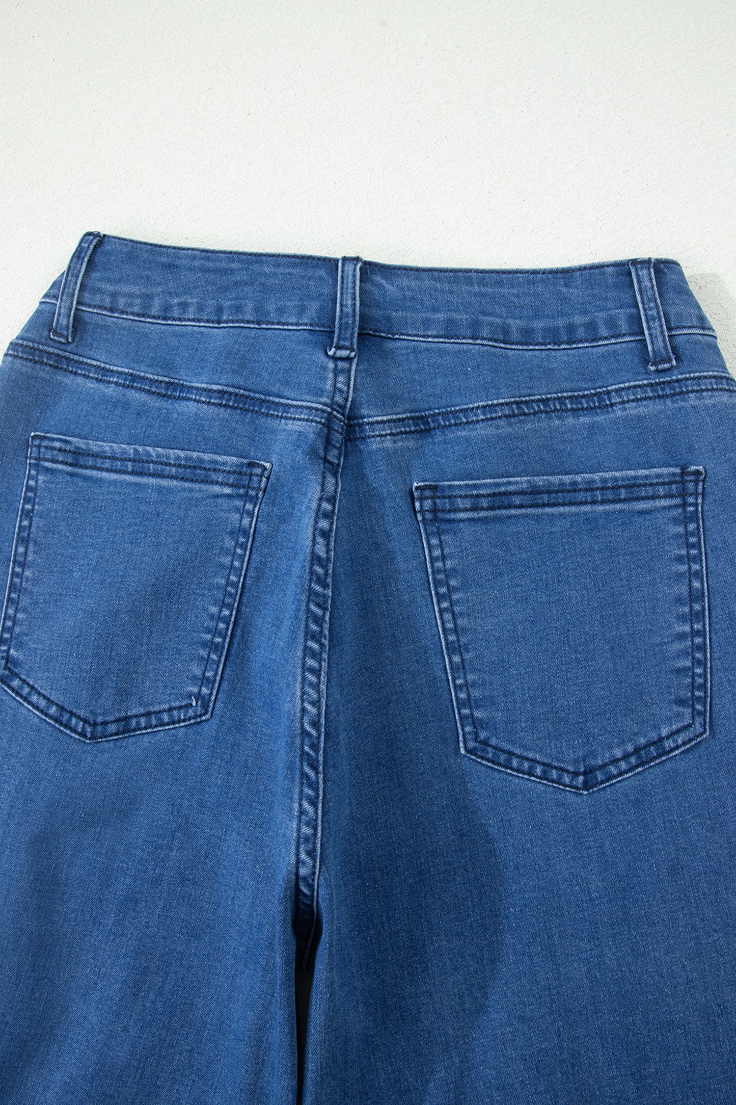 Lace-Up Pull-On Wide Leg Jeans