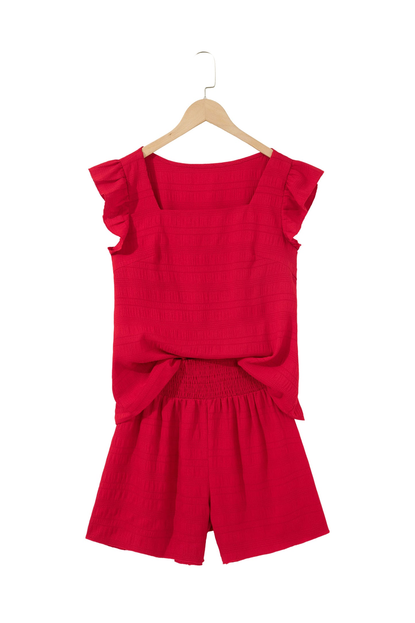 Square Neck Top and High Waist Shorts Set Women S–XL