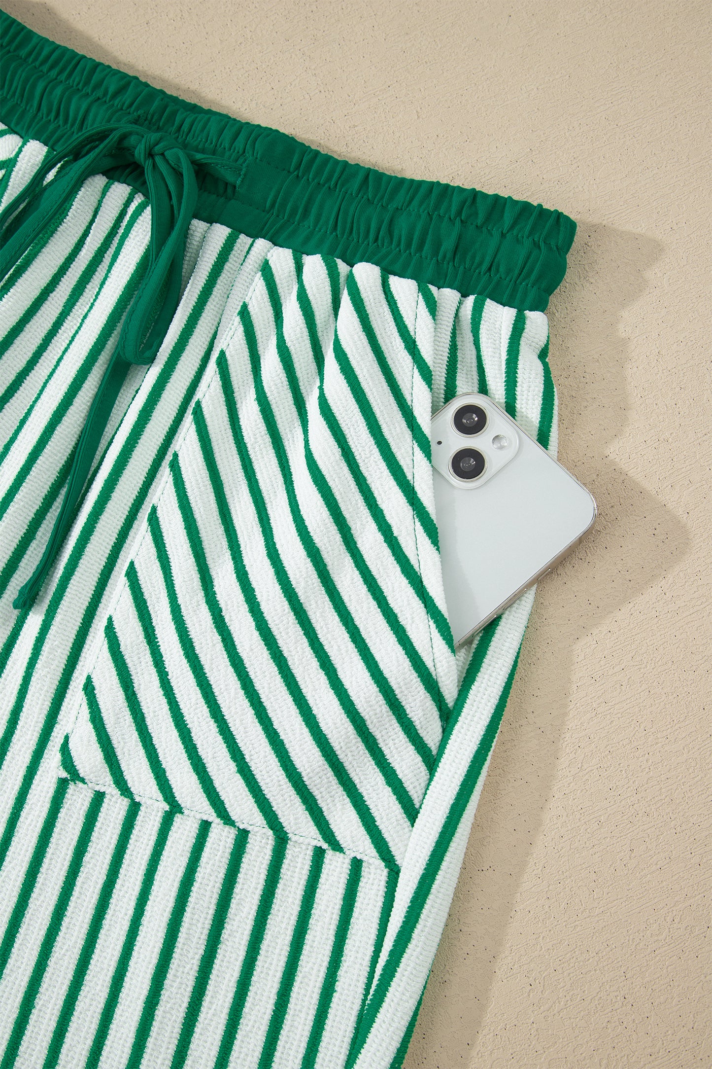 Striped Crop Pants Set Women S–XL