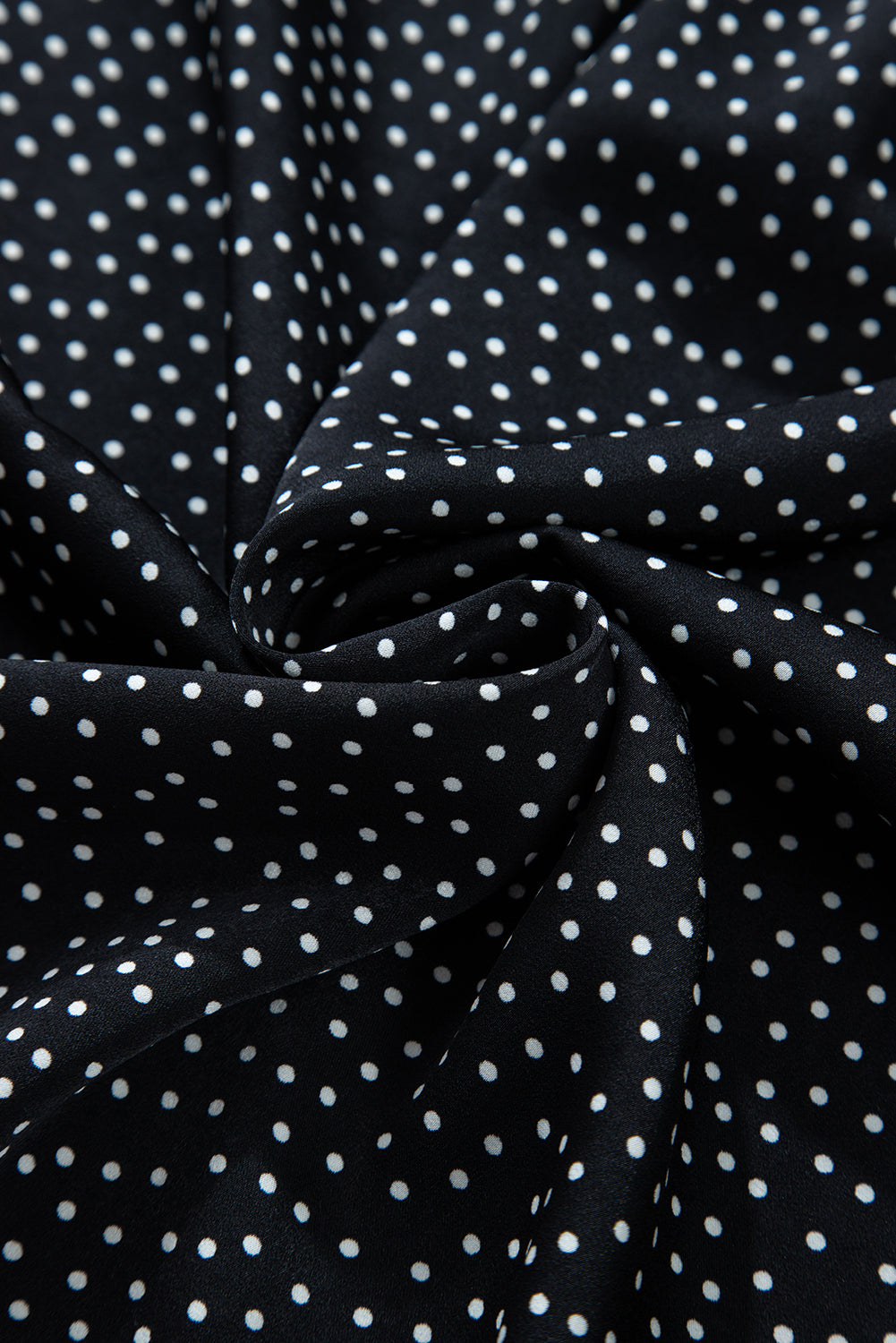 Pin Dot Notch V-Neck Puff Sleeve Blouse | Plus Size | Black & White | 1X–4X