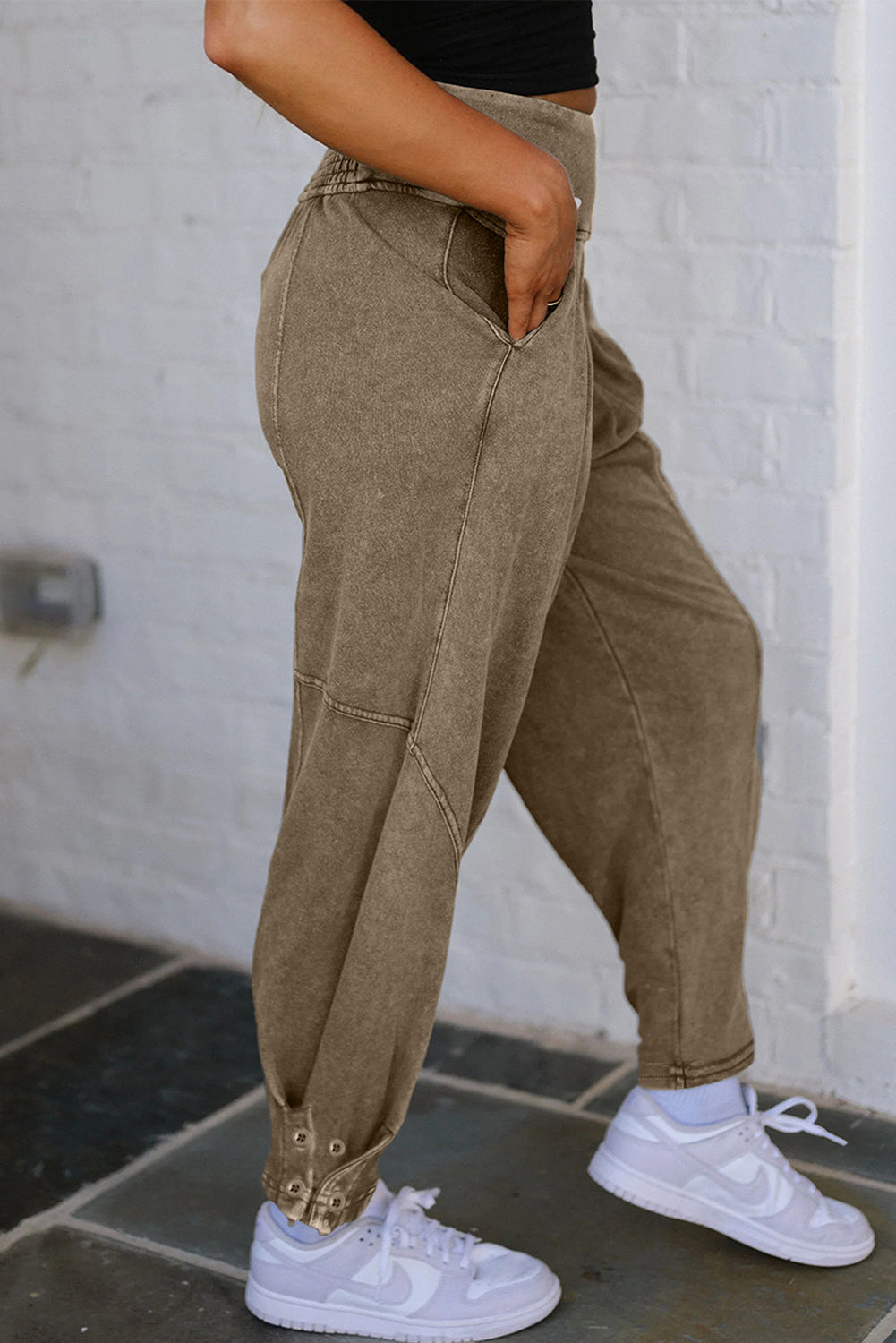 Elmwood Mineral Wash High Waist Smocked Jogger Pants