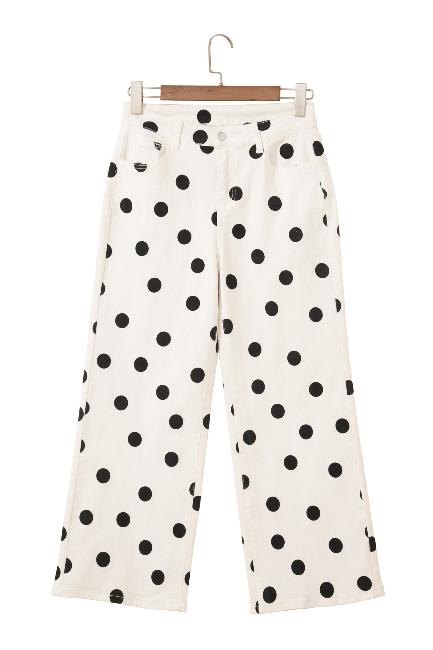 Polka Dot Wide Leg Jeans Women Size 4–16