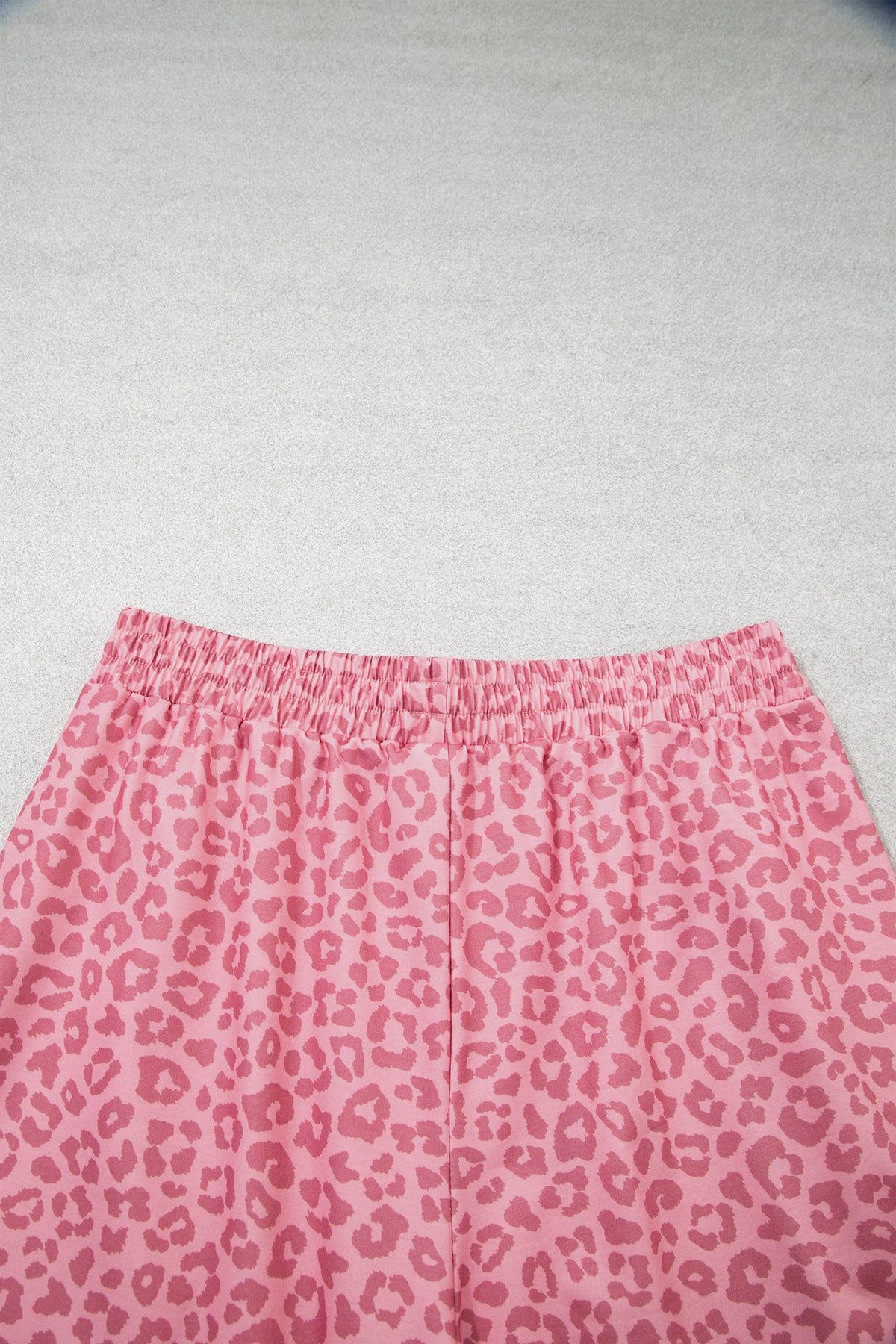 Women's Leopard Print Varsity Two Piece Set S to XL