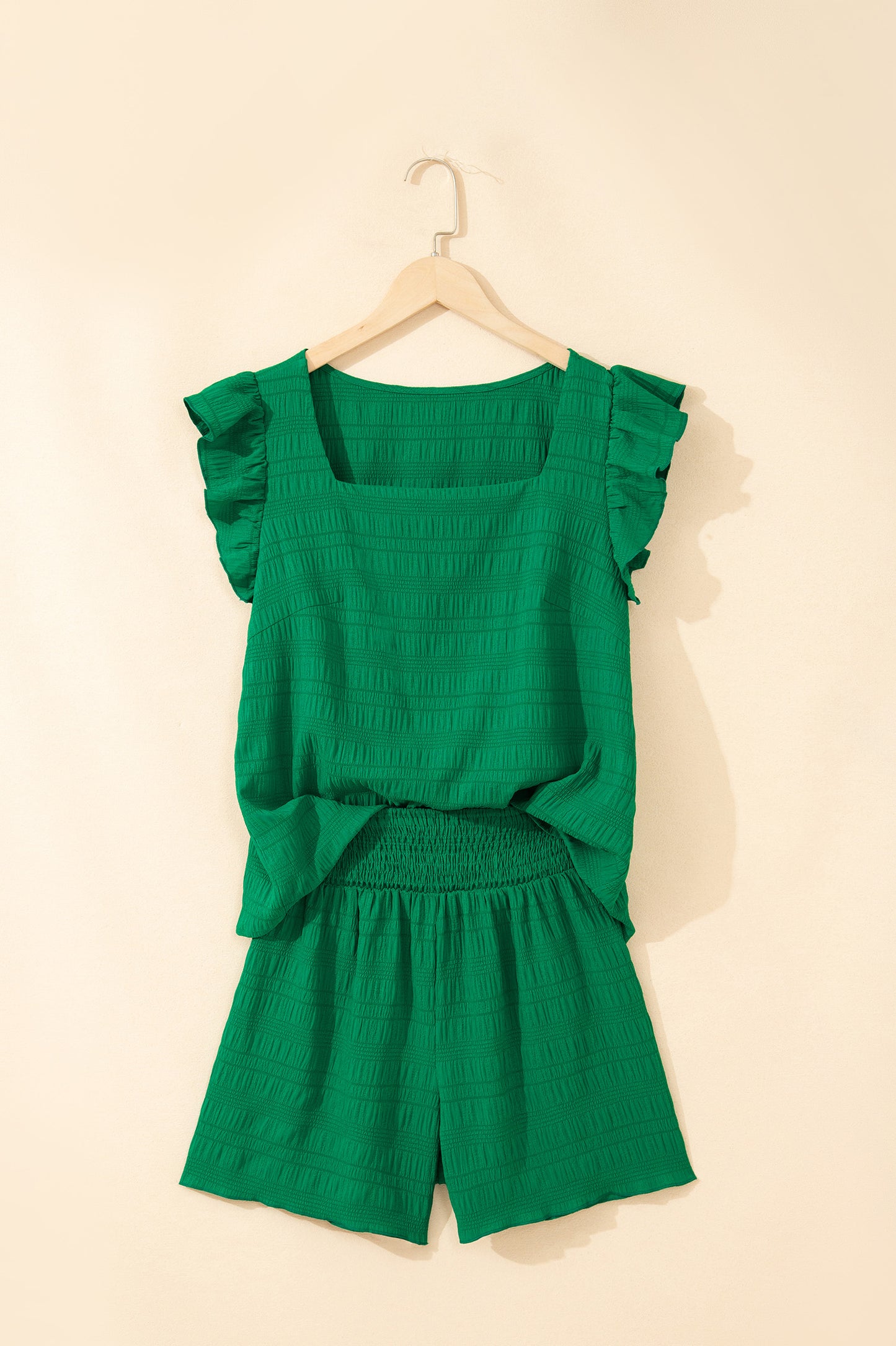 Square Neck Top and High Waist Shorts Set Women S–XL