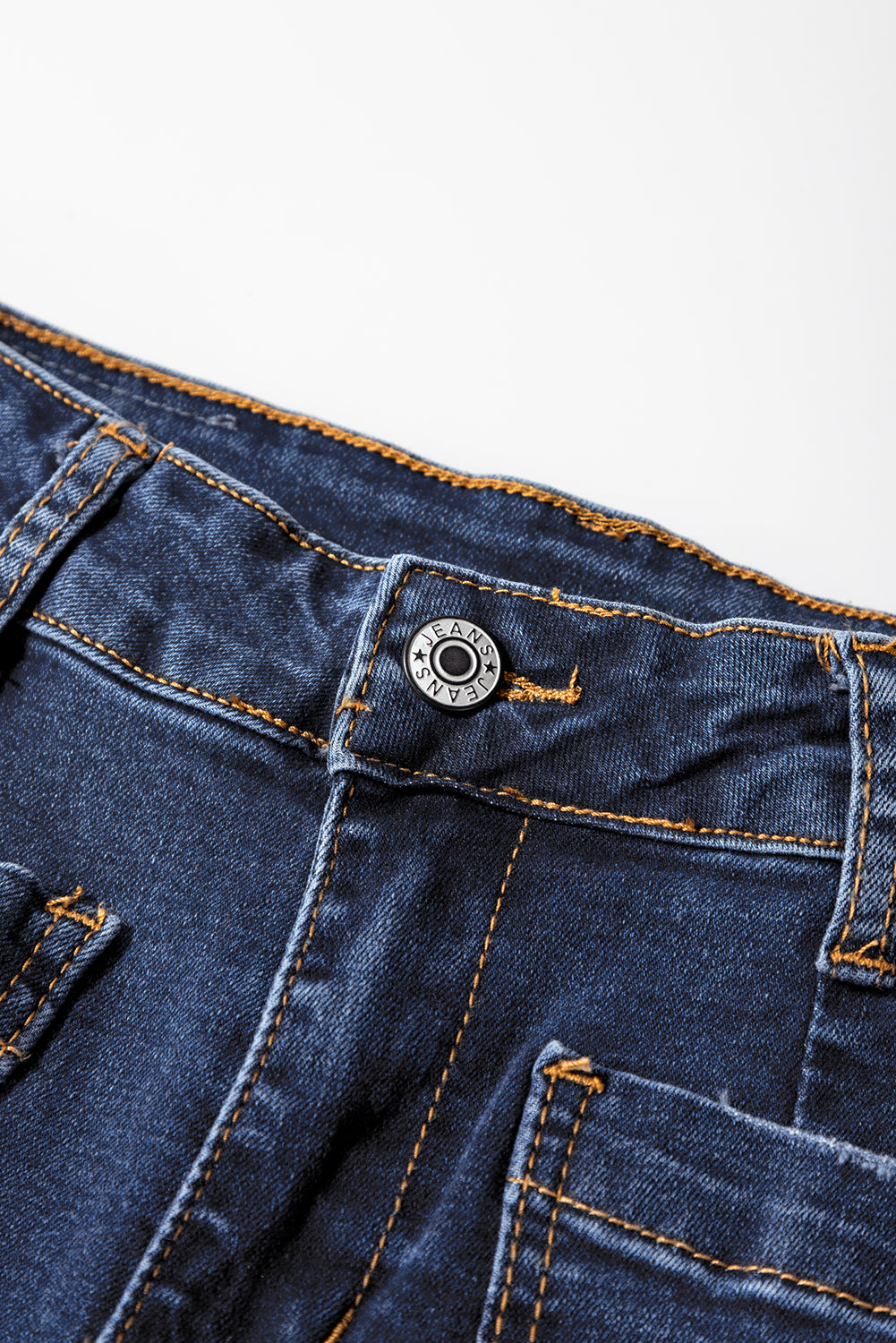 Blue Minimalist Patch Pocket Shift Jeans
