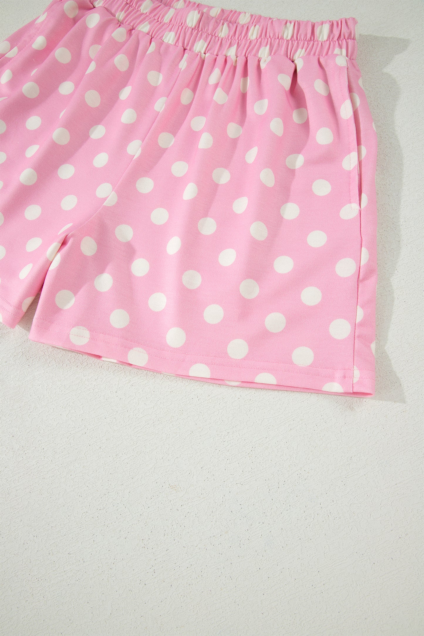 Polka Dot Mock Neck Two-Piece Short Set Women S–XL