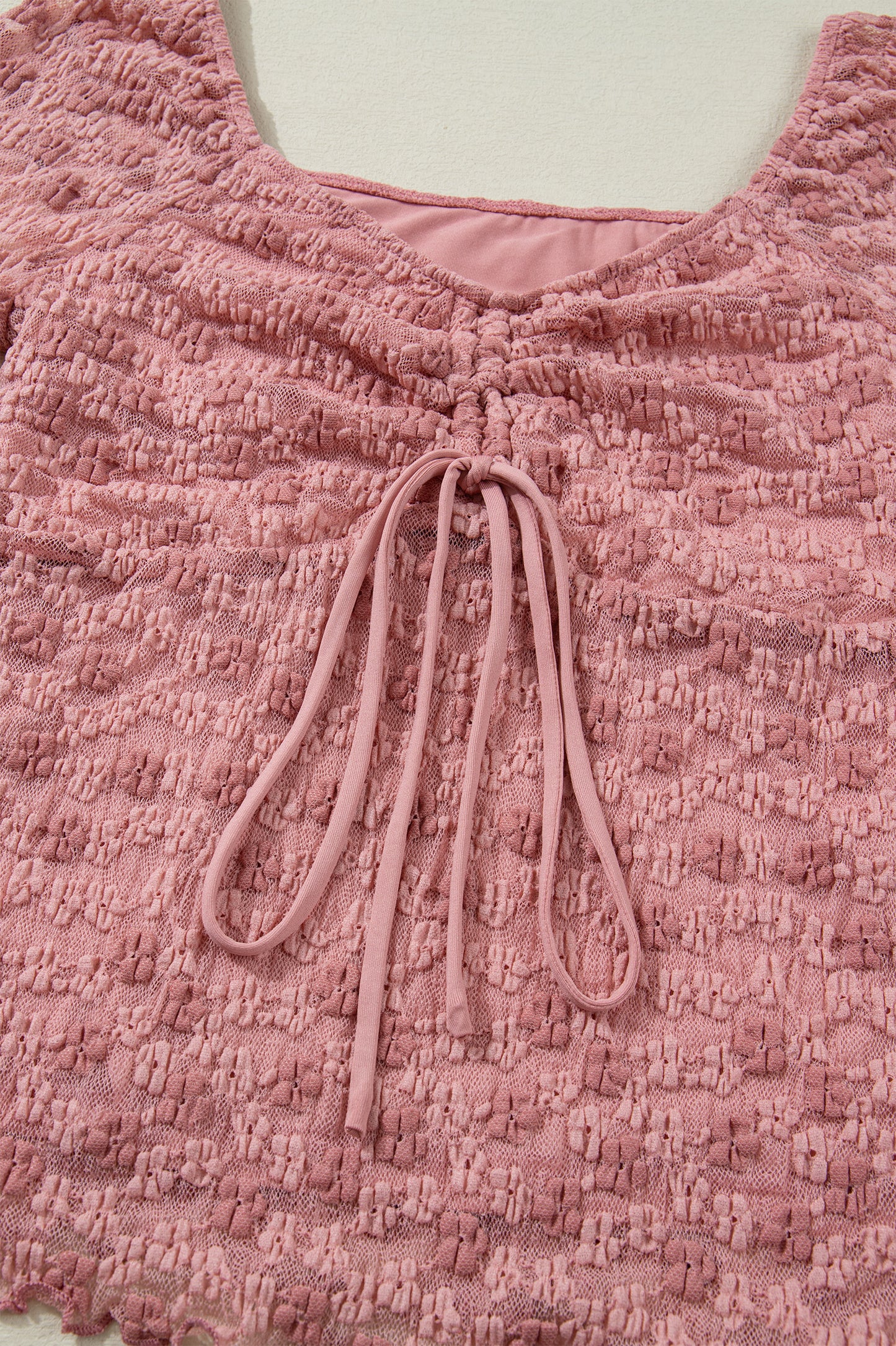 Floral Lace Square Neck Blouse Women S–XL – Rose