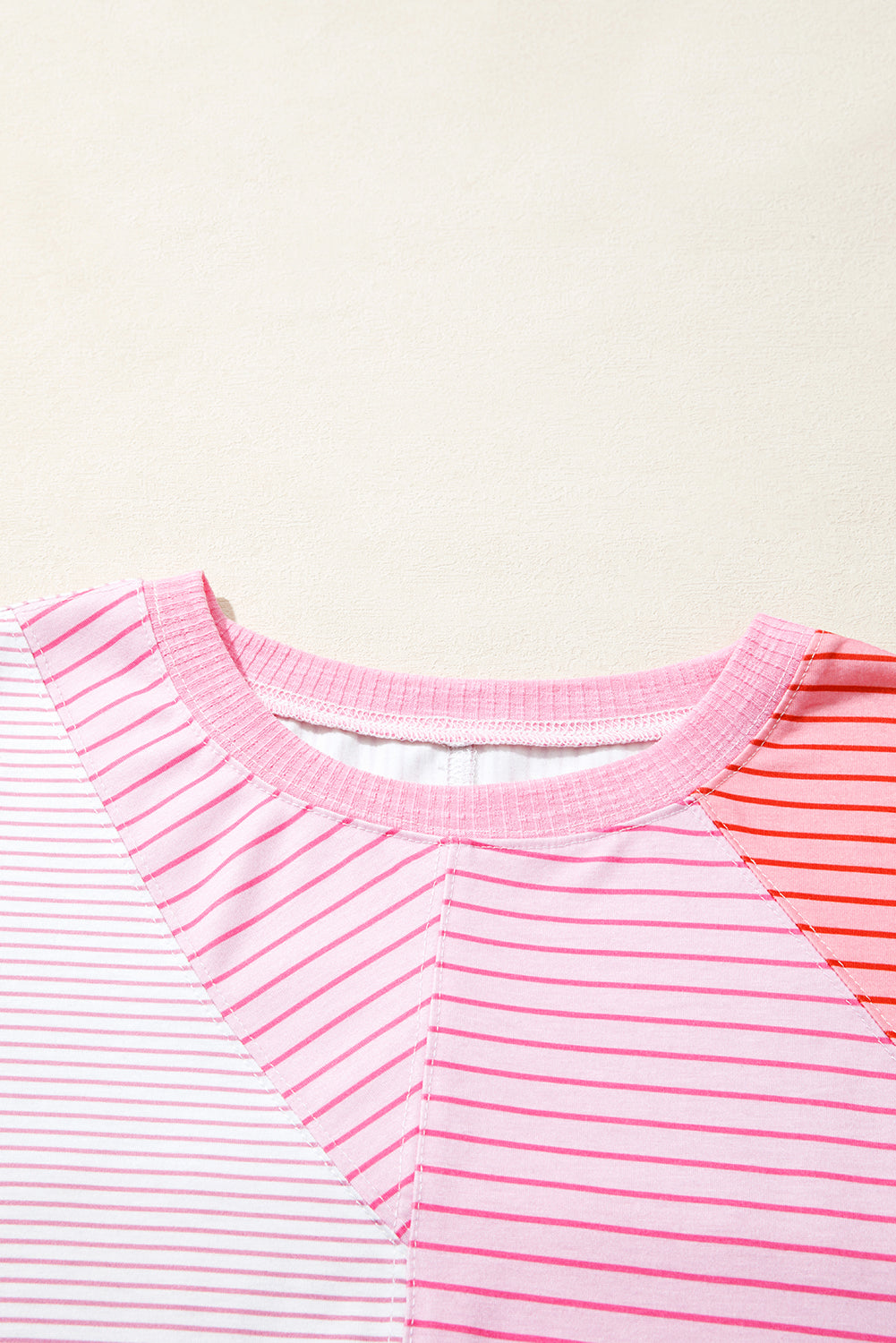 Pink Colorblock Stripe Long Sleeve Top Women S–XL