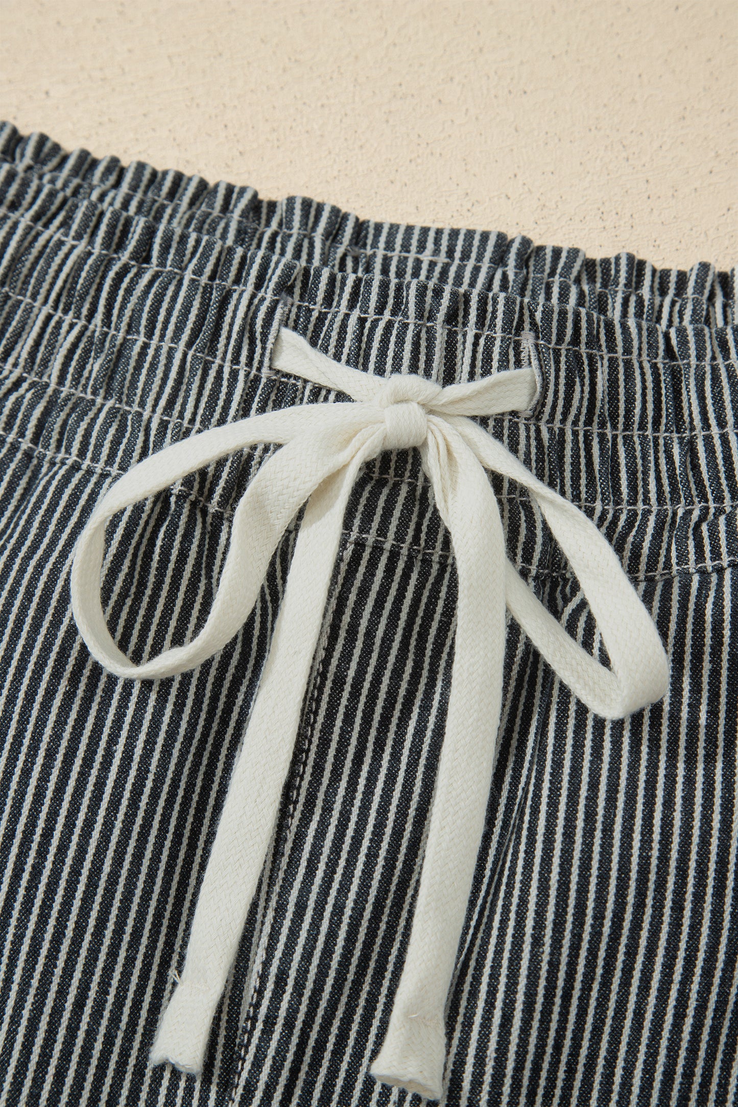 Striped Denim Shorts Women Black Blue Size 4–16