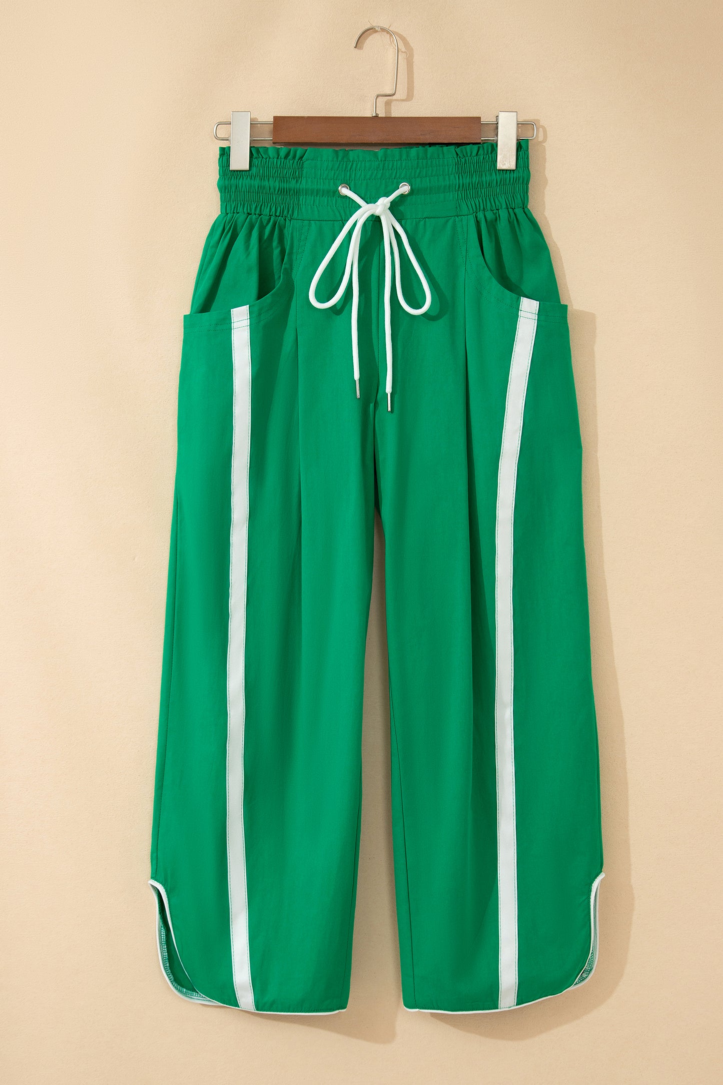 Side Stripe Cropped Cotton Pants Women S–XL