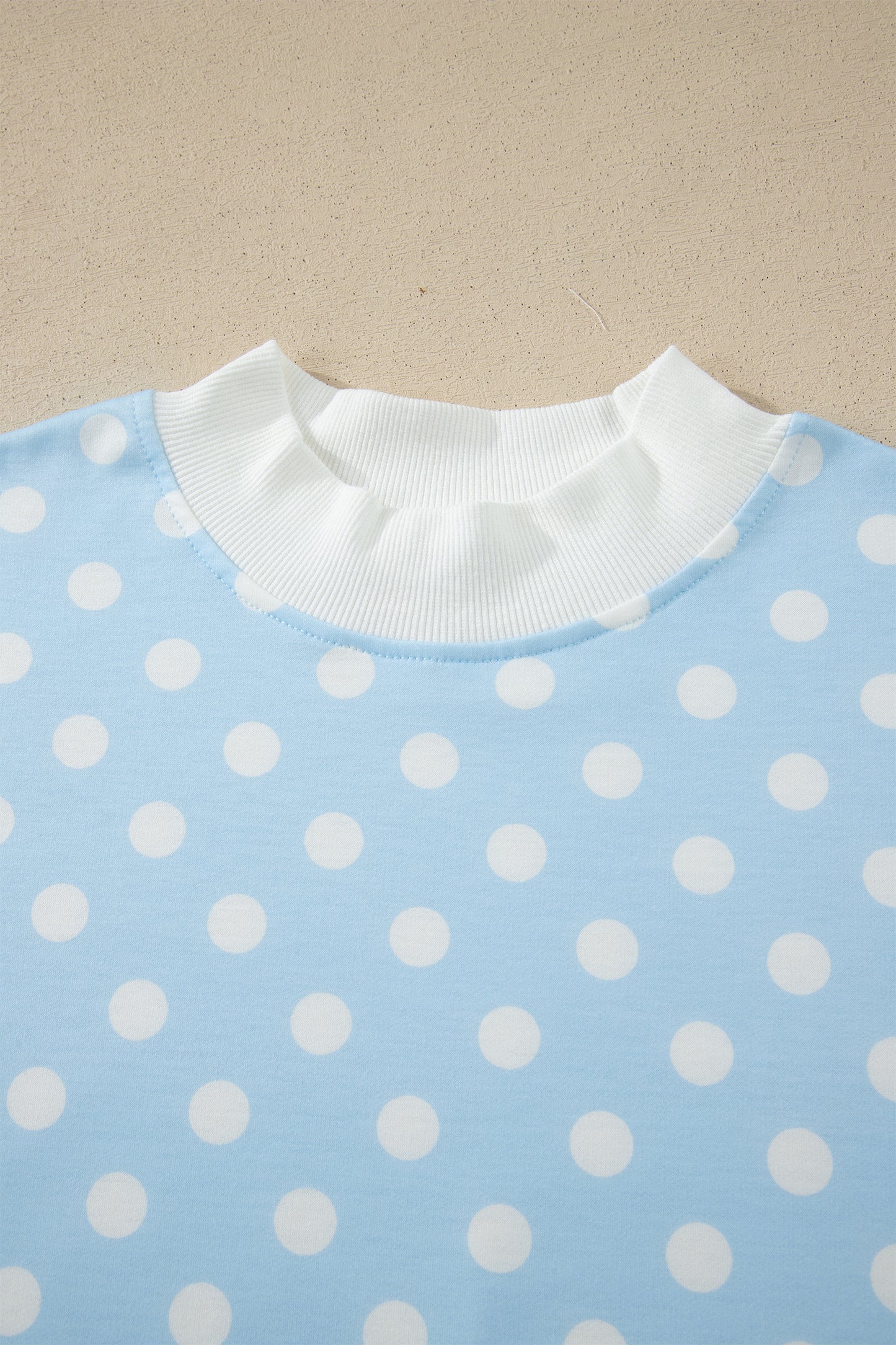 Polka Dot Mock Neck Two-Piece Short Set Women S–XL