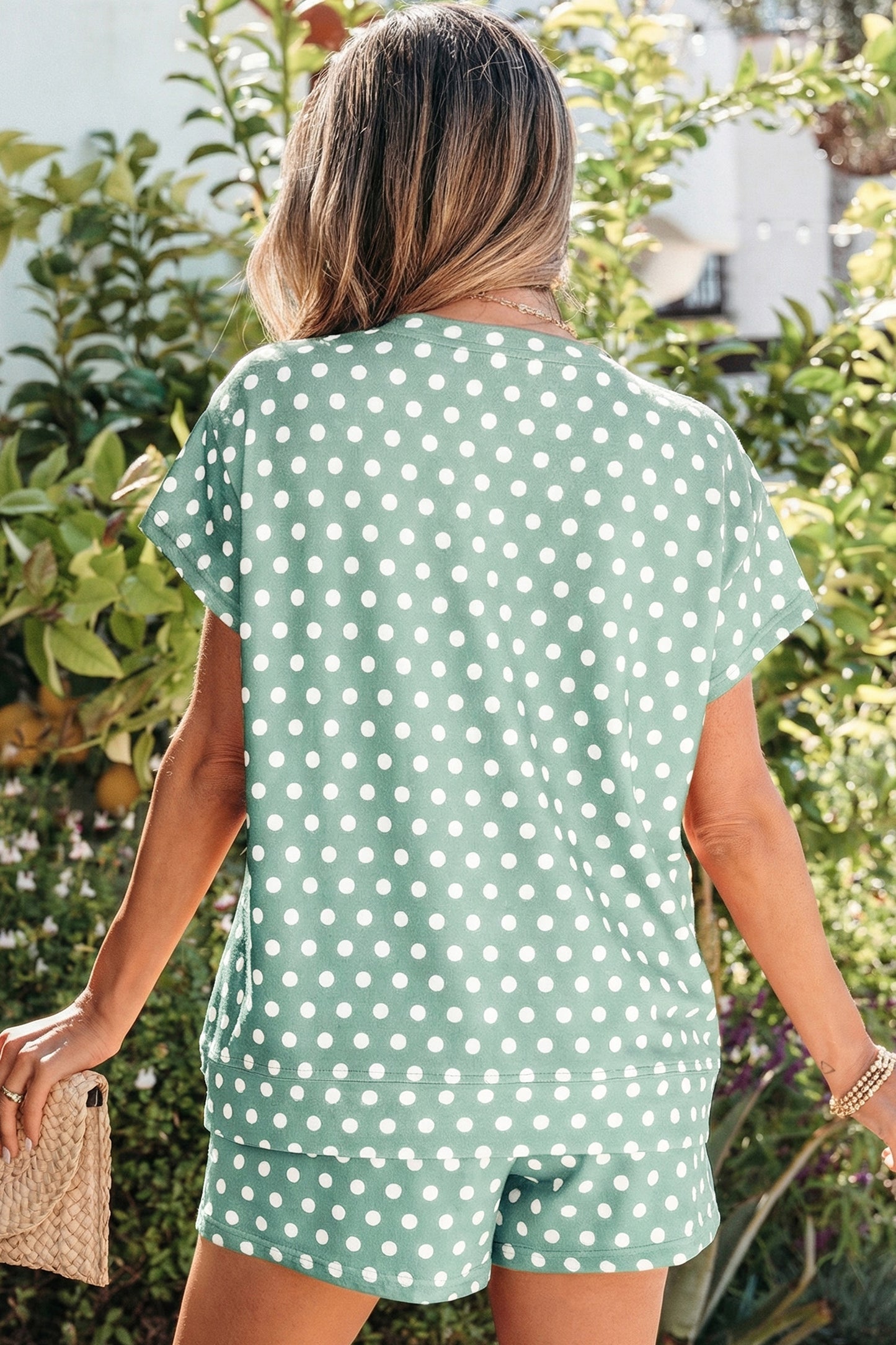 Polka Dot Print Short Set – Women S–2XL