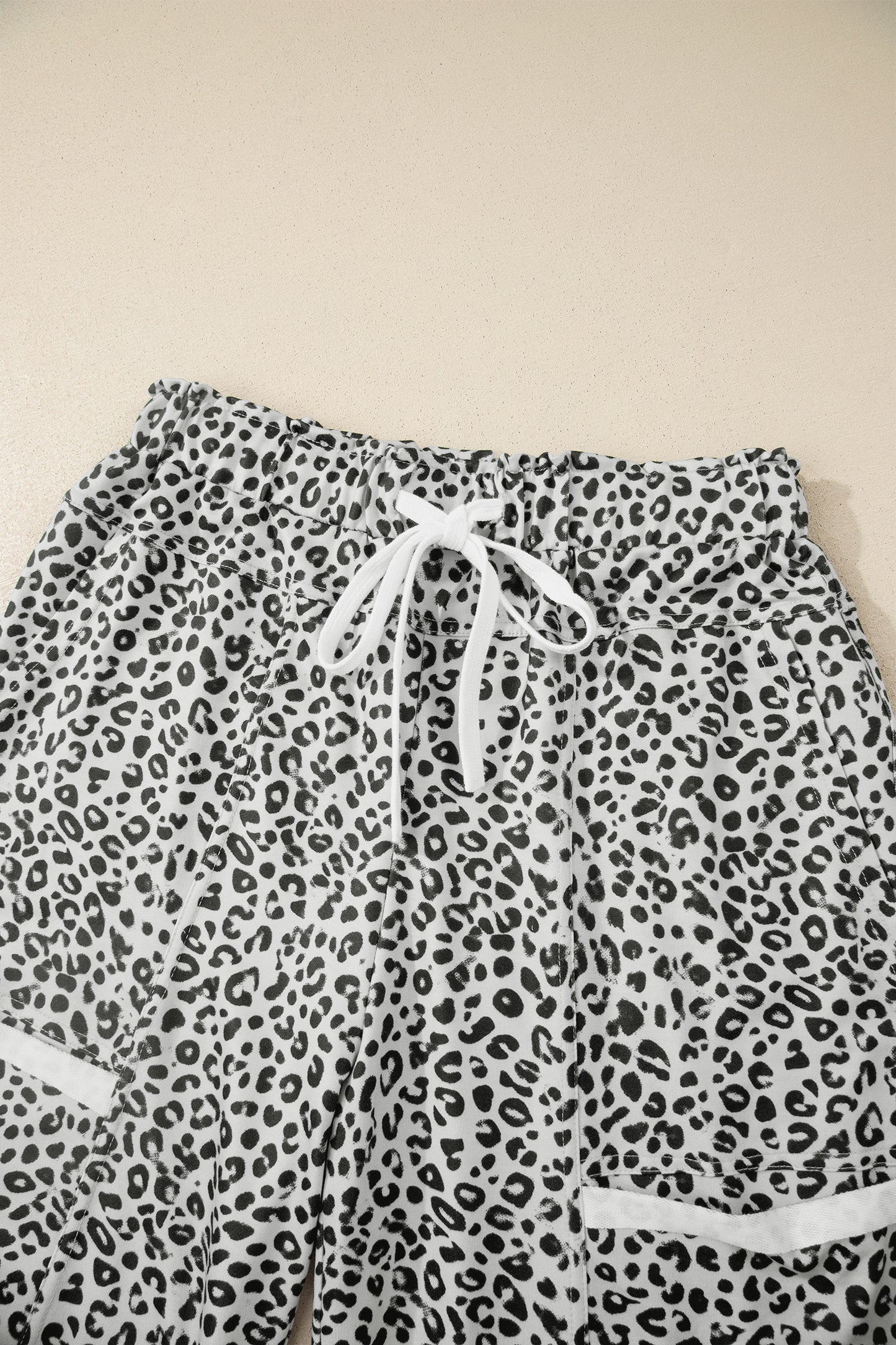 Animal Print Wide Leg Terry Knit Pants