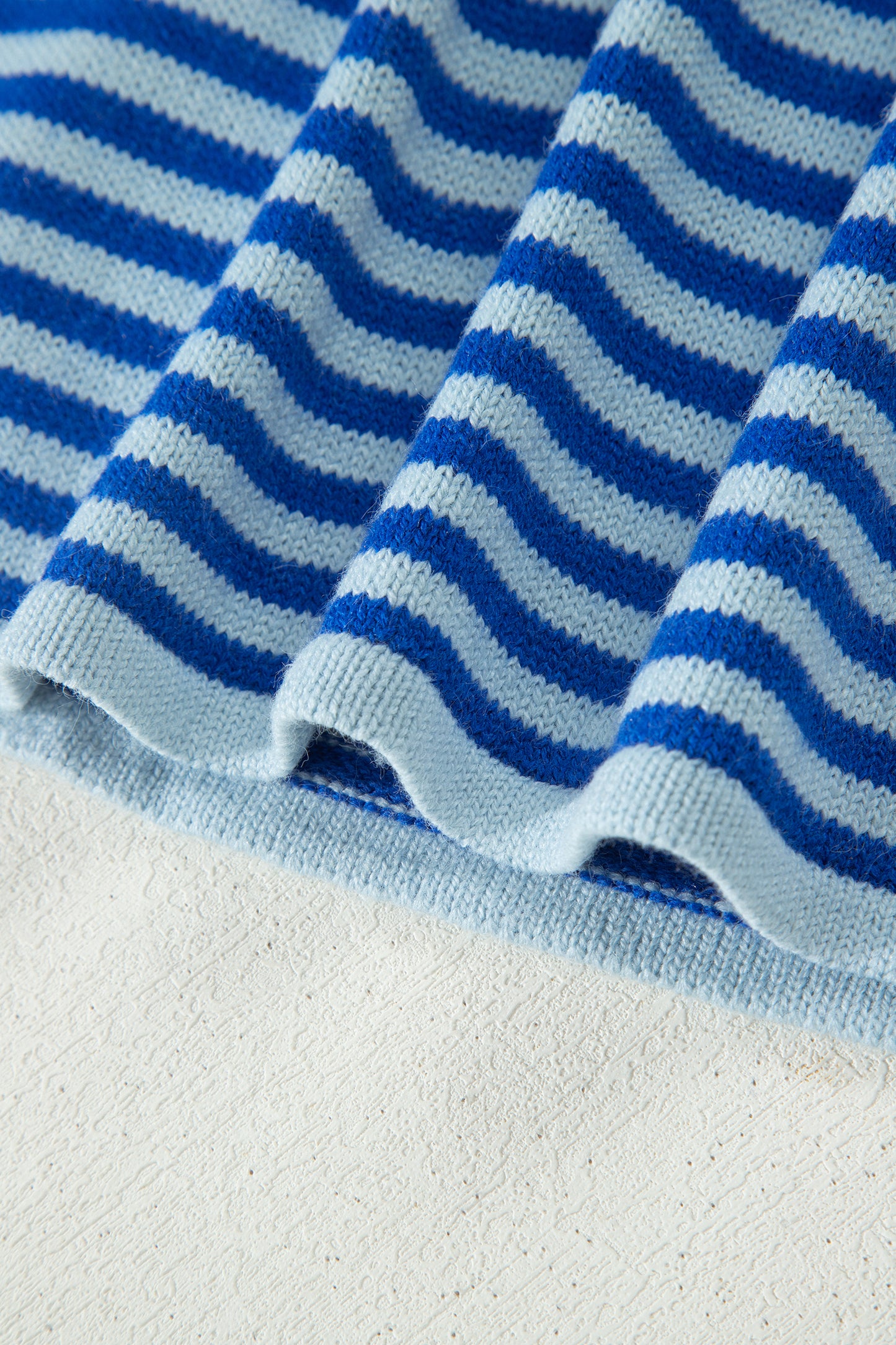 Blue Stripe Knit Button-Down Cardigan – Women S–XL