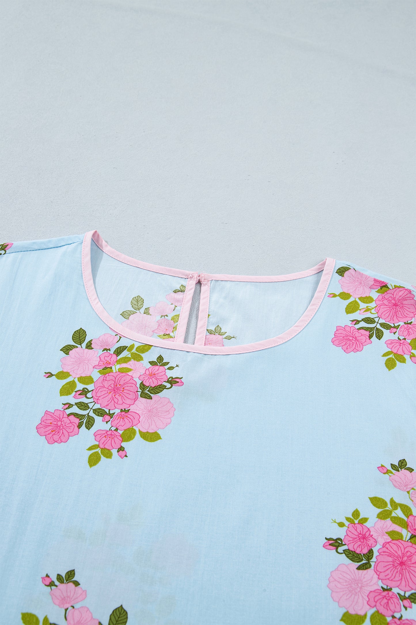 Floral Print 3/4 Sleeve Button Detail Blouse Women S–XL