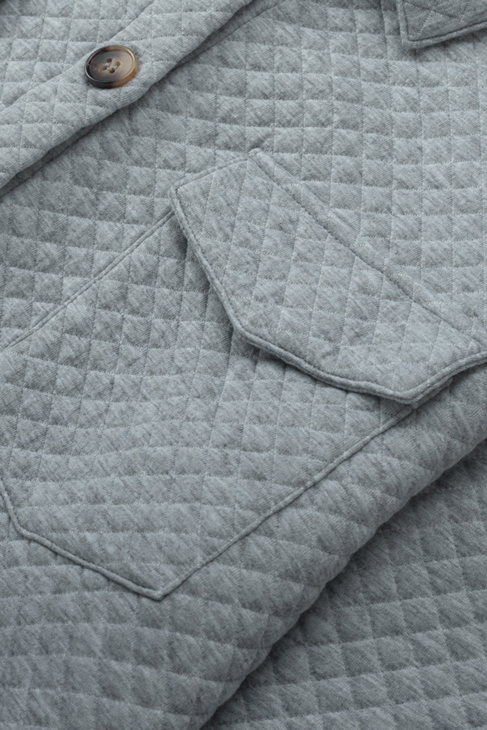 Quilted Flap Pocket Button Front Shacket