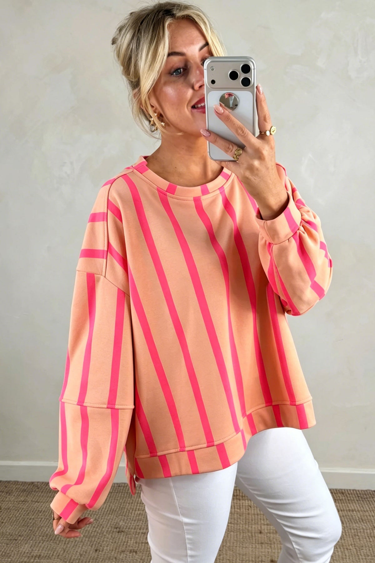 Women's Striped Sweatshirt S to XL