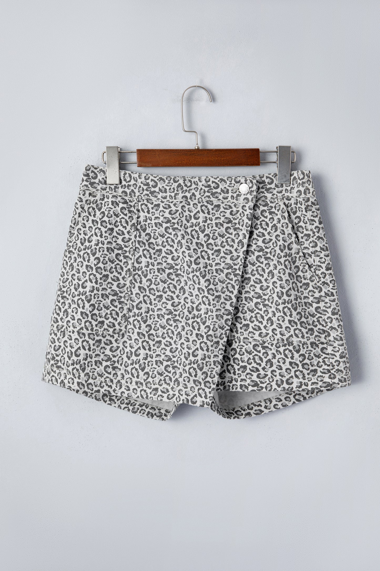Leopard Print Denim Skort Women Size 4–16