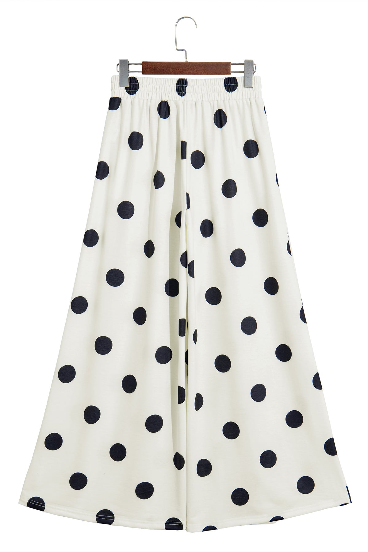 Women's Polka Dot Wide Leg Elastic Waist Pants S to XL