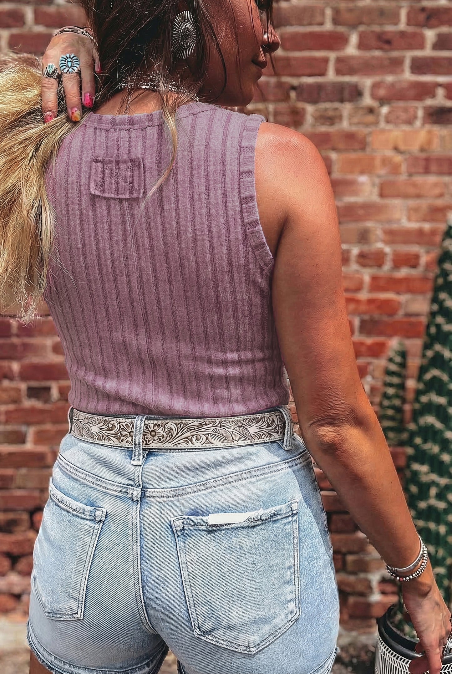 Ribbed Mineral Wash Tank Top Women S–XL