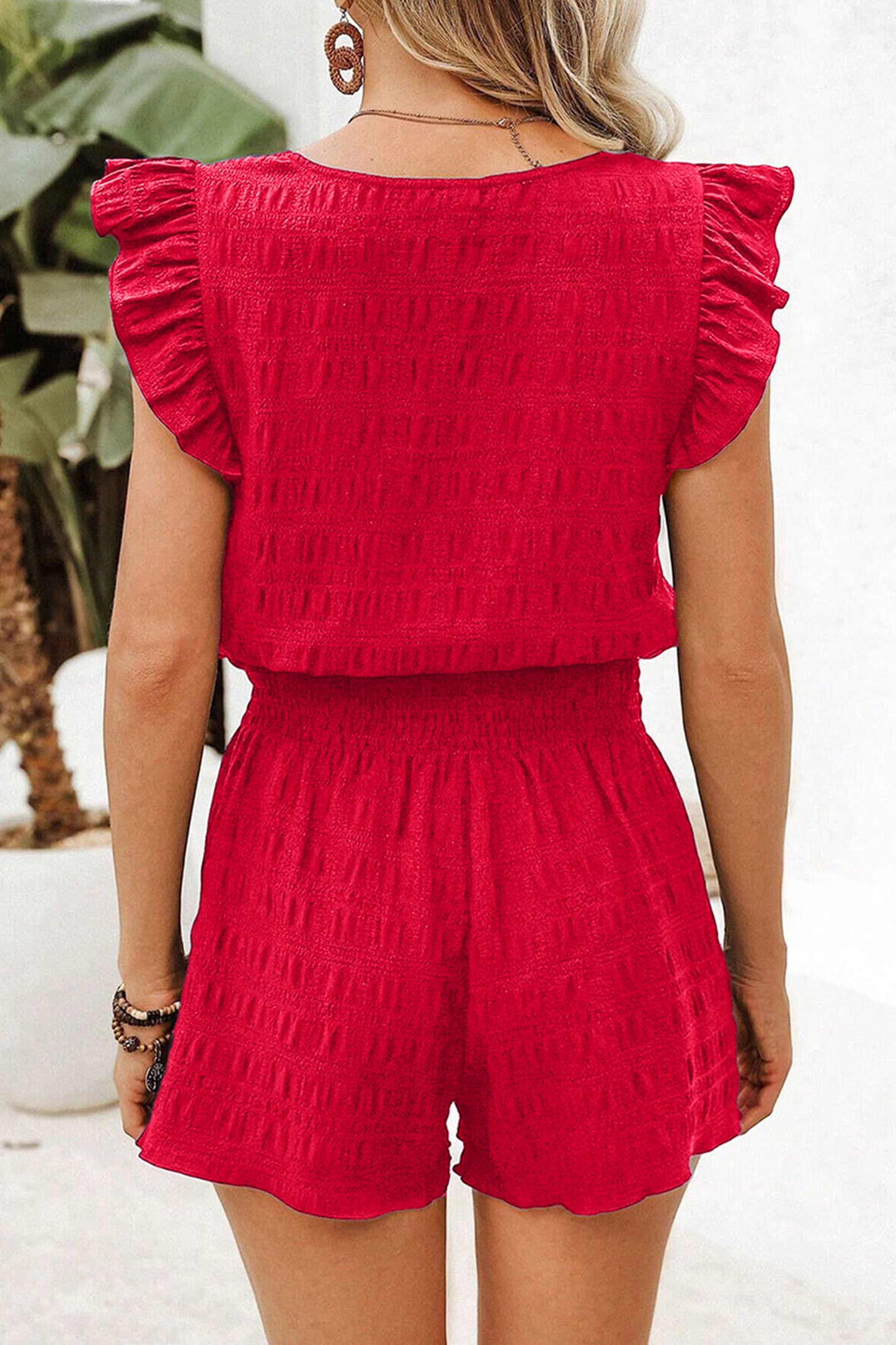 Square Neck Top and High Waist Shorts Set Women S–XL