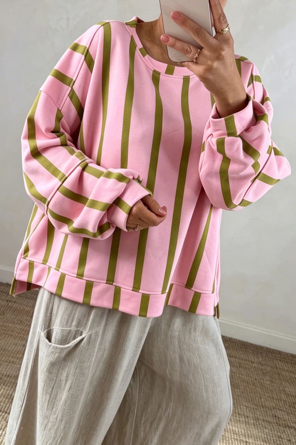 Women's Striped Sweatshirt S to XL