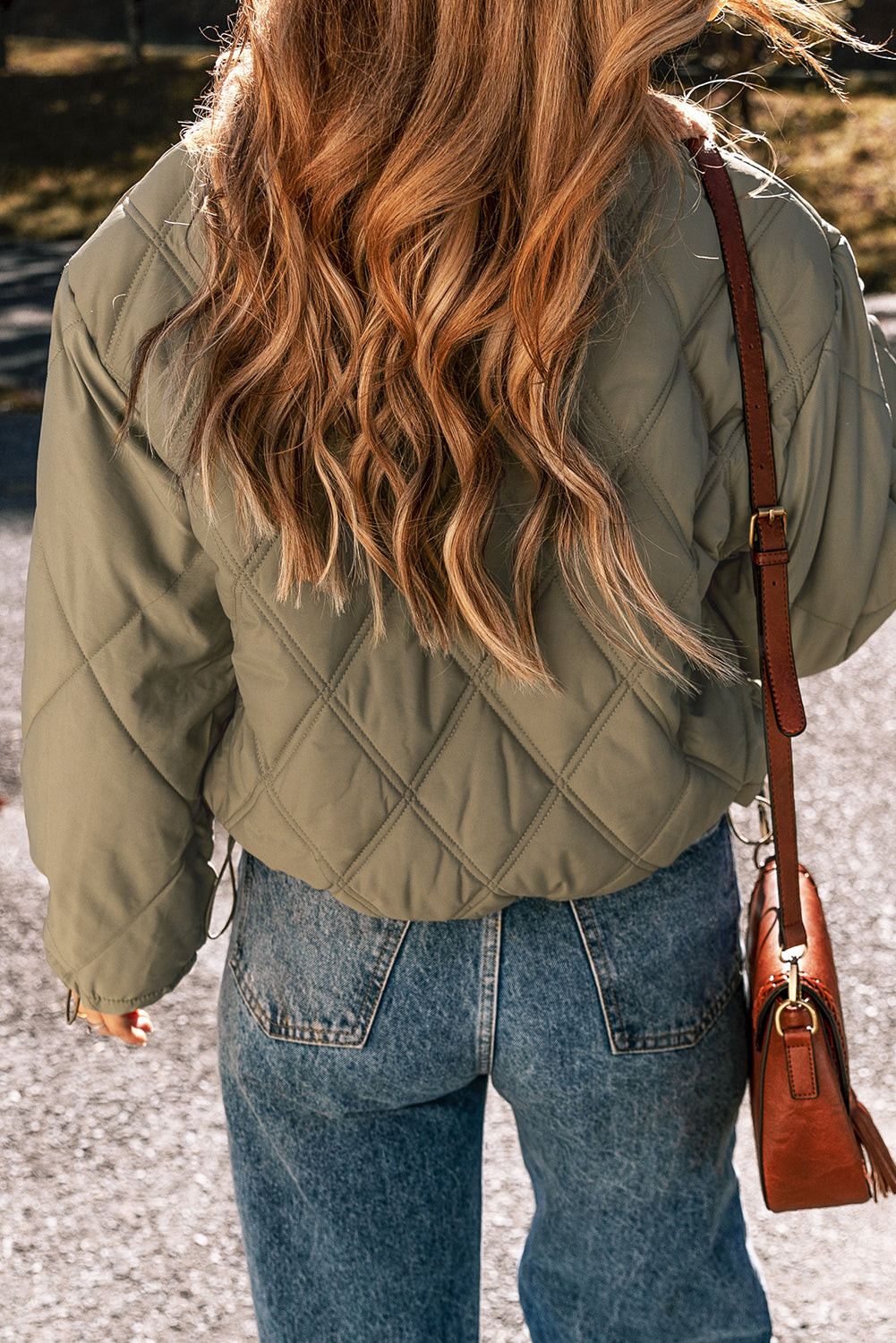Womens Army Green Puffer Jacket S to XL