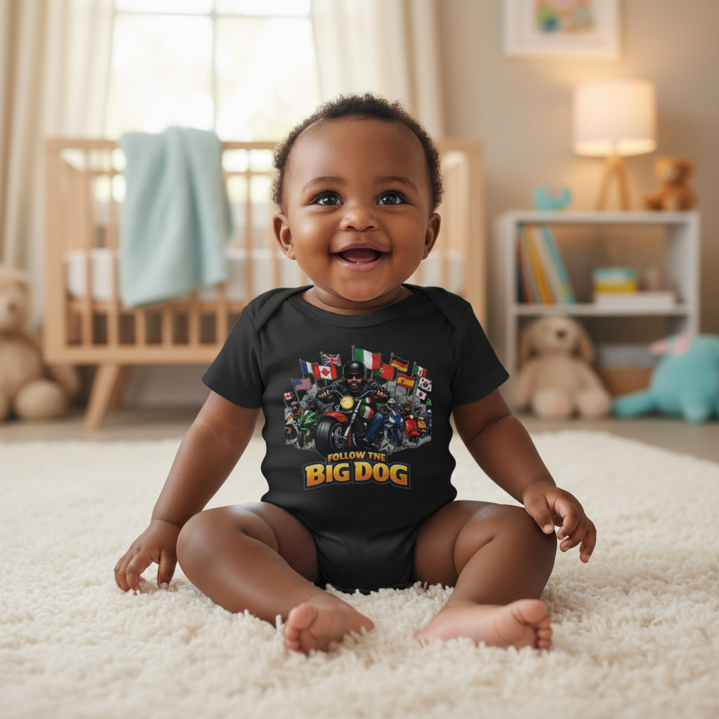 Black Baby Big Dog Onesie