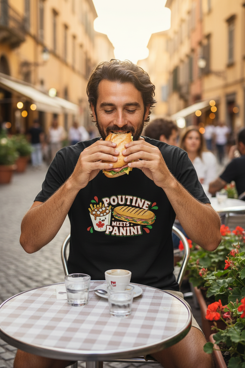 Black Poutine Meets Panini shirt in Italy