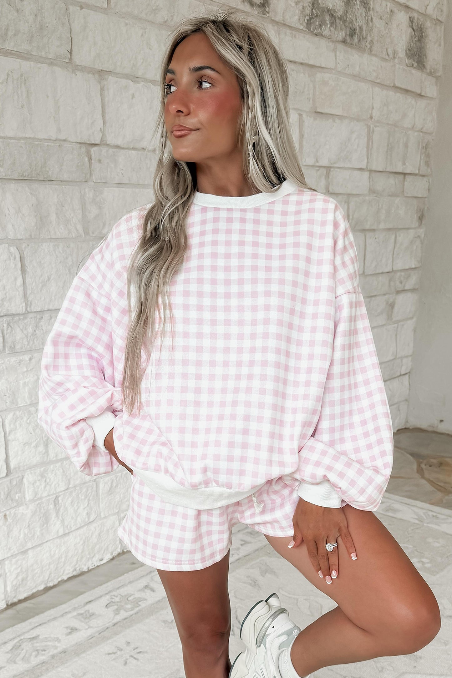 Womens Plaid Matching Shorts Set S to XL
