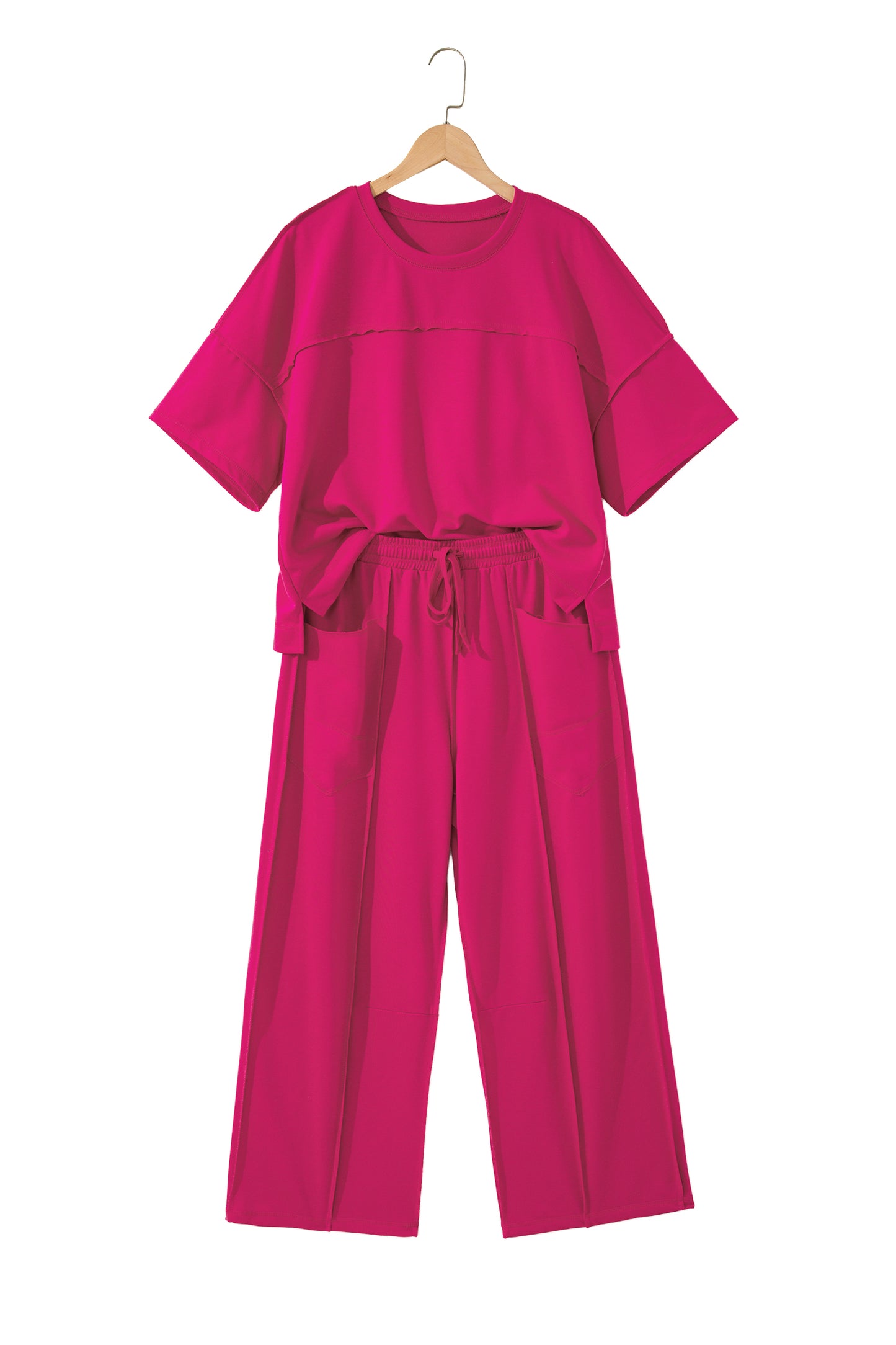 Drop Shoulder Boxy Tee & Barrel Pants Two-Piece Set | S–XL | 5 Colours