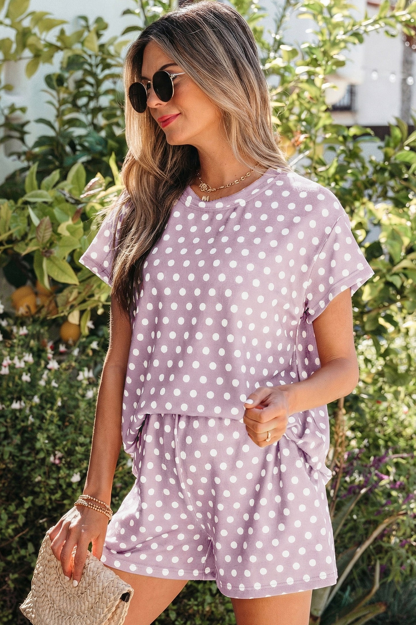 Polka Dot Print Short Set – Women S–2XL