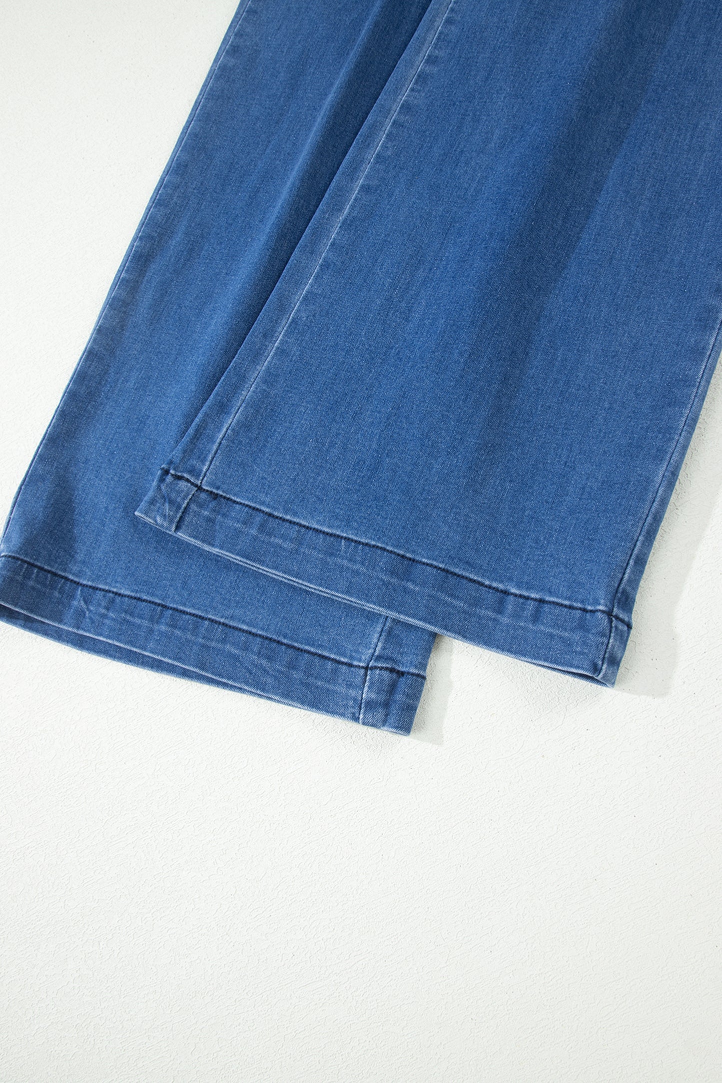 Lace-Up Pull-On Wide Leg Jeans