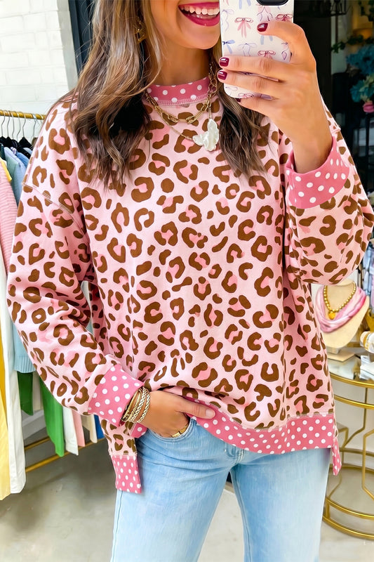 Leopard Print Long Sleeve Top S to XL