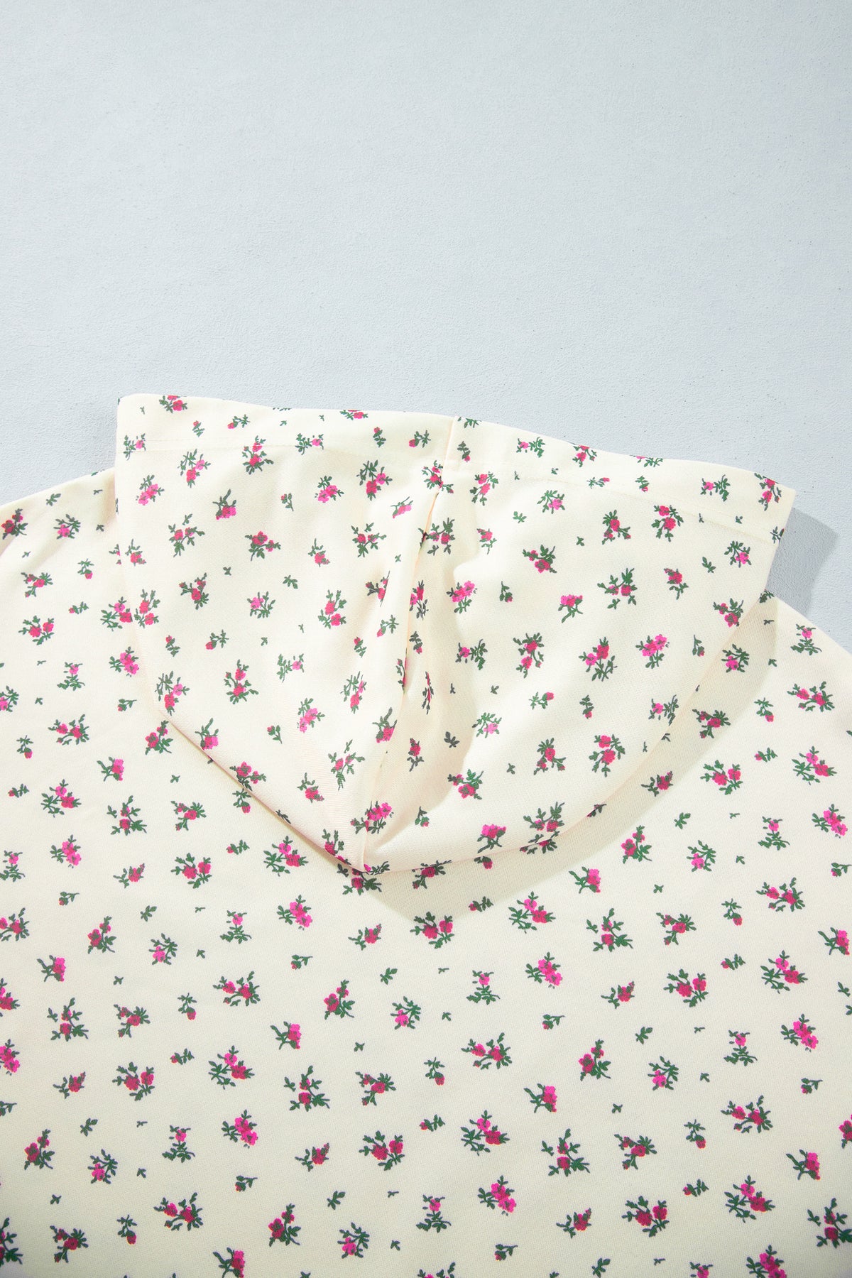 Womens Plus Size Beige Floral Hoodie and Shorts Set 1X to 4X