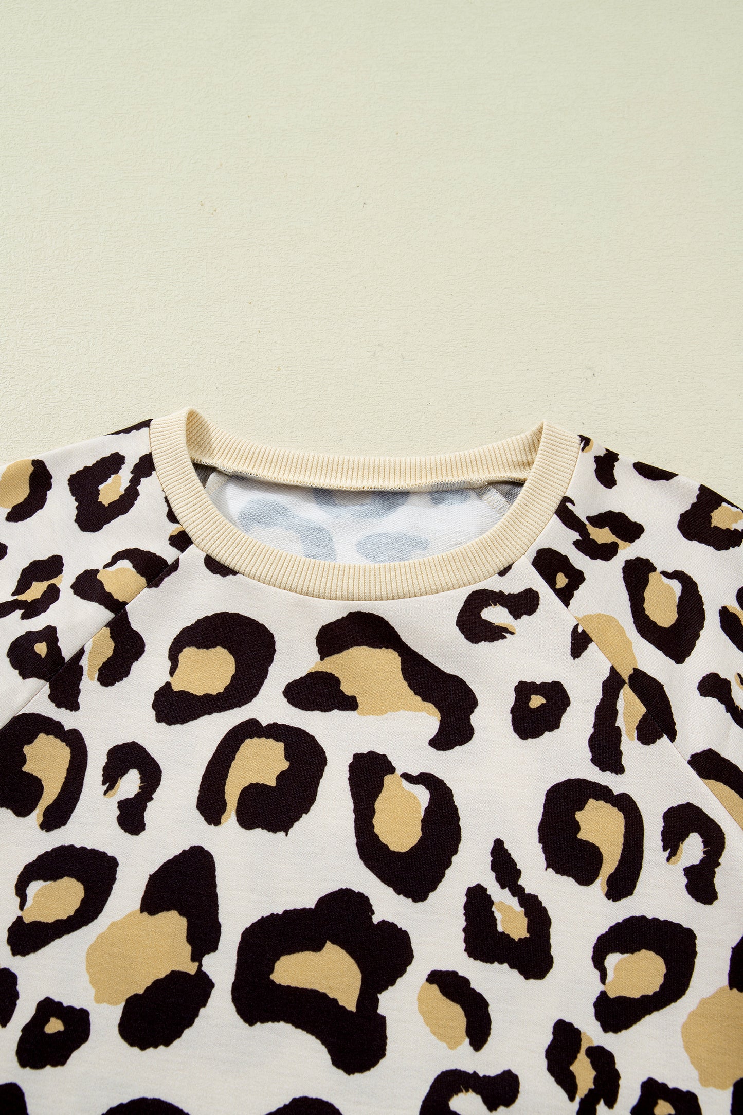 Leopard Print Long Sleeve Shift Dress with Pockets in Khaki